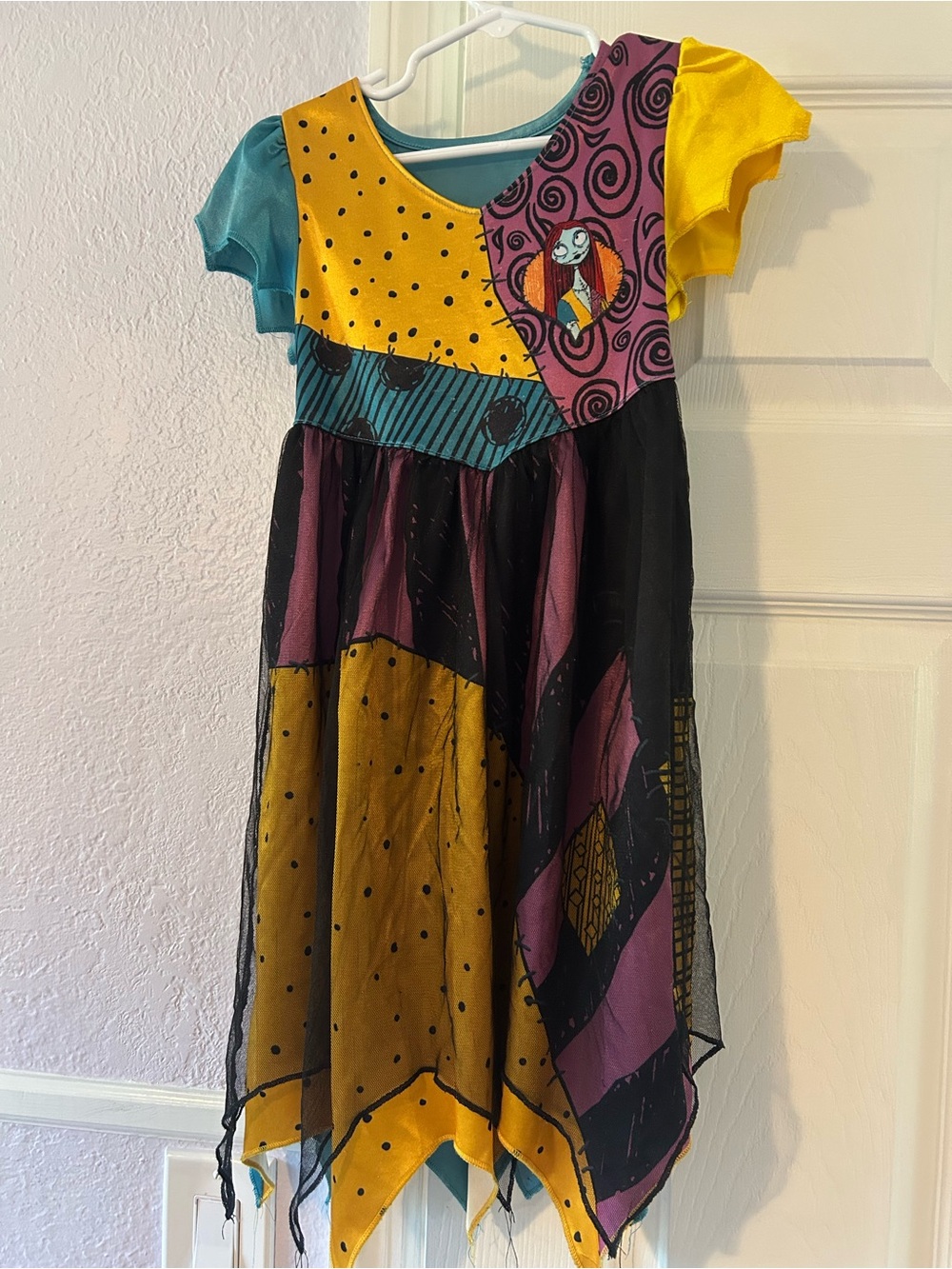 Nightmare Before Christmas Sally Patchwork Dress - Teal, Yellow, Purple, Black